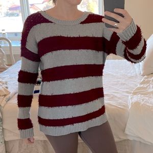 Fuzzy Knit Stripe Sweater